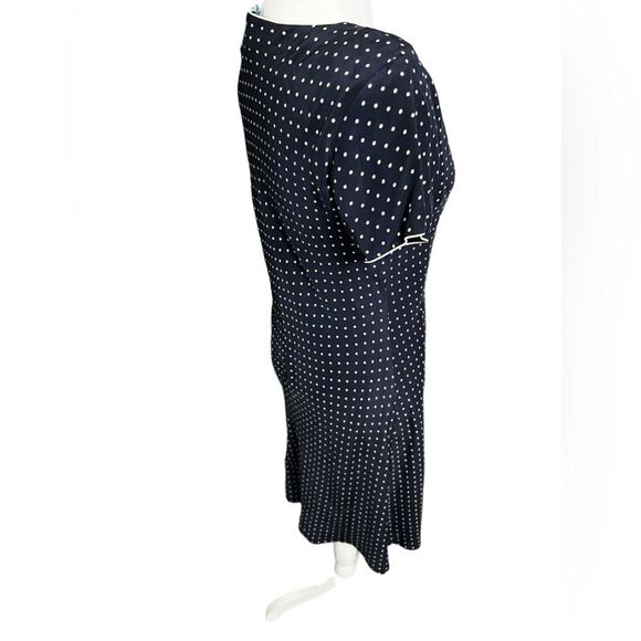 90s Vision Apparel Silk Dot
Dress 6 medium blue and cream midi - Picture 4 of 12